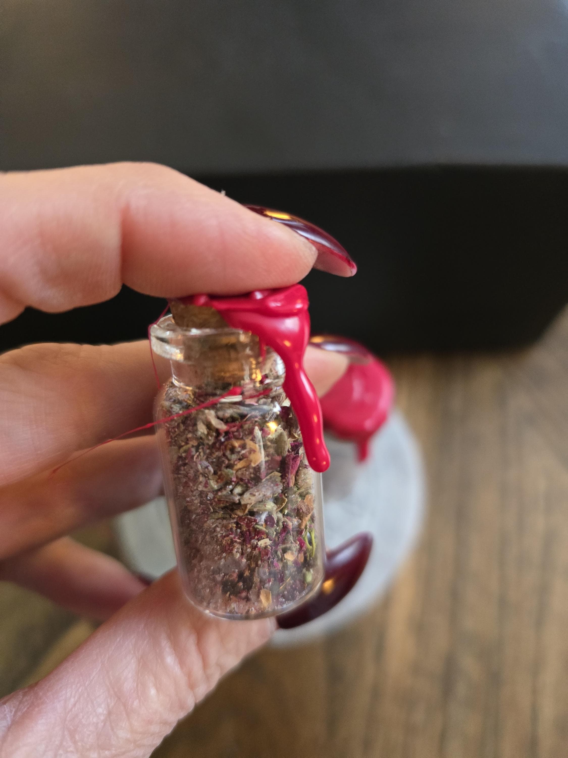 Handcrafted Money Spell Jar - Crystal Herb Blend, Home Altar Supplies