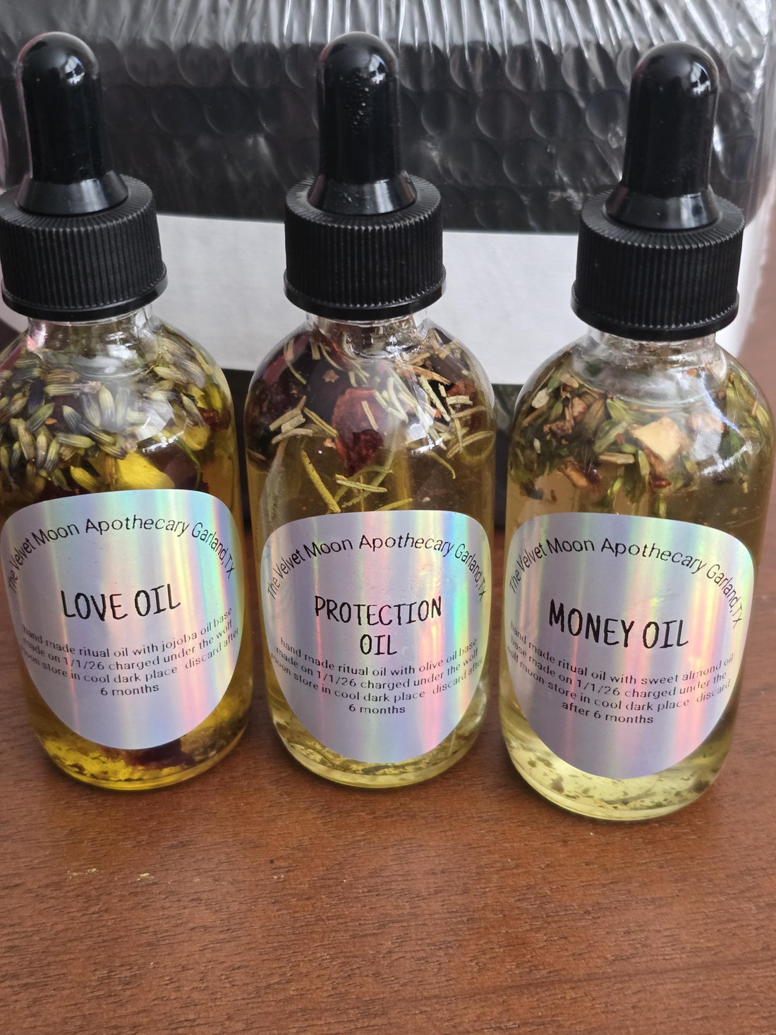 Handcrafted Ritual Oils– Attraction, Romance/  Money, Abundance/Protection Energy