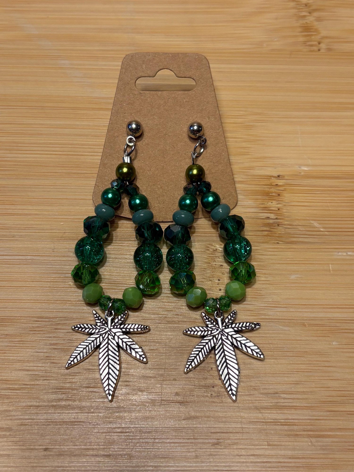 Green Gardener - Handmade Beaded Earrings