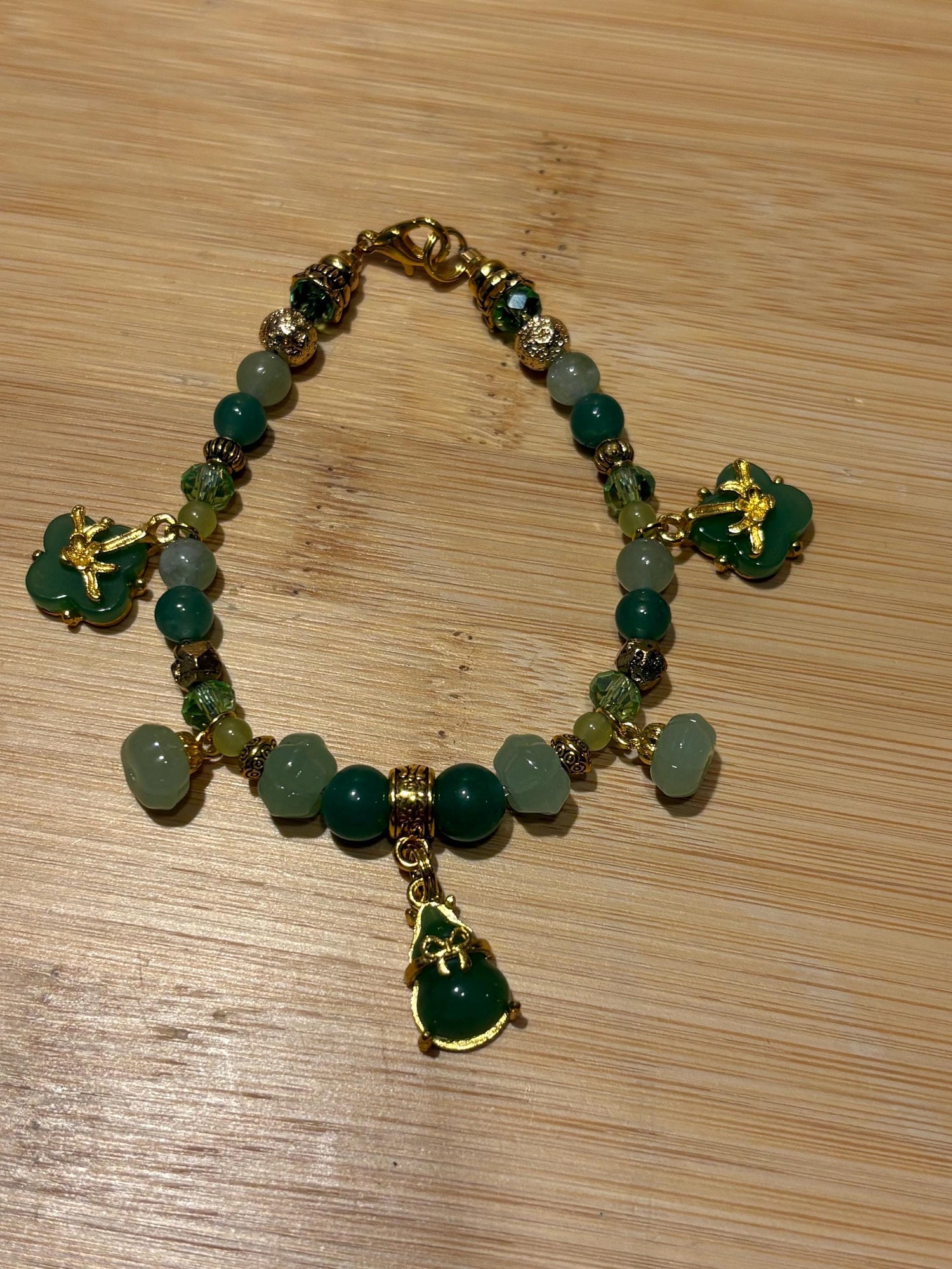 Jade Envy - Handmade Beaded Charm Bracelet