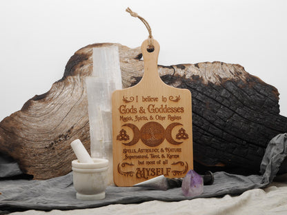 Large Gods and Goddesses Wood Cutting Board: Witchy / Pagan Decor