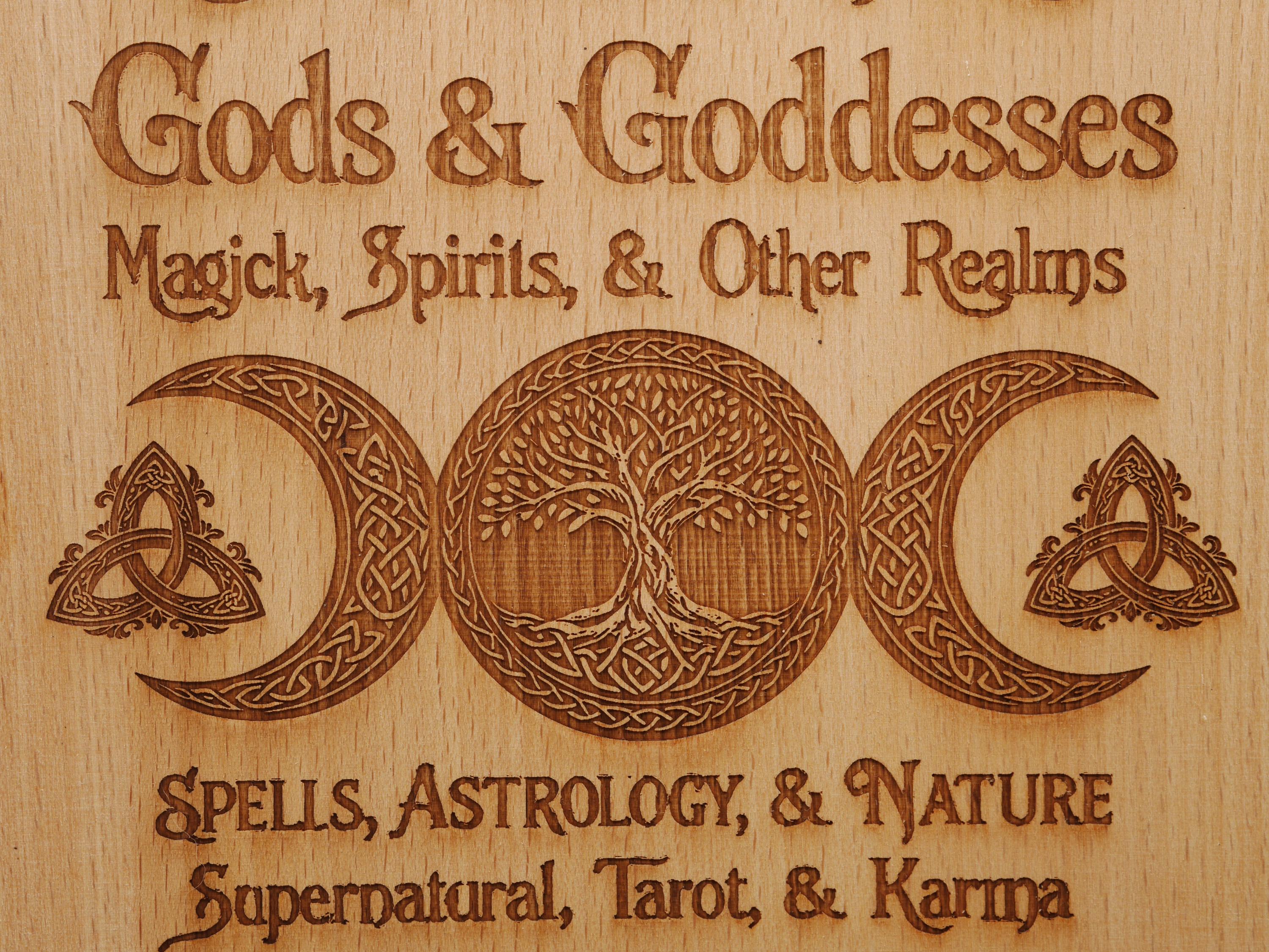 Large Gods and Goddesses Wood Cutting Board: Witchy / Pagan Decor