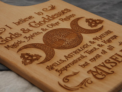 Large Gods and Goddesses Wood Cutting Board: Witchy / Pagan Decor