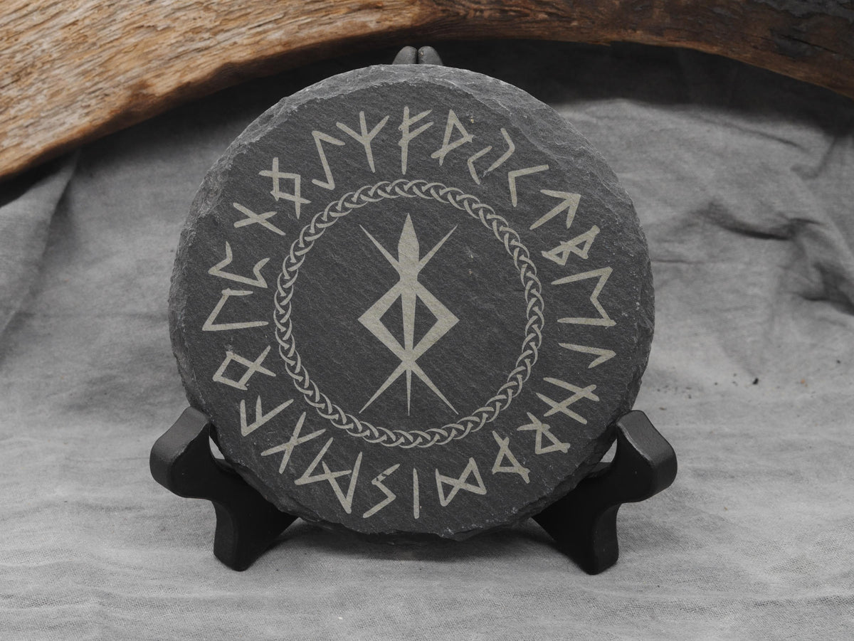 Norse Pagan Bind Rune Altar / Coaster Set of Four - Protection - Health - Love - Prosperity