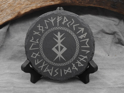 Norse Pagan Bind Rune Altar / Coaster Set of Four - Protection - Health - Love - Prosperity