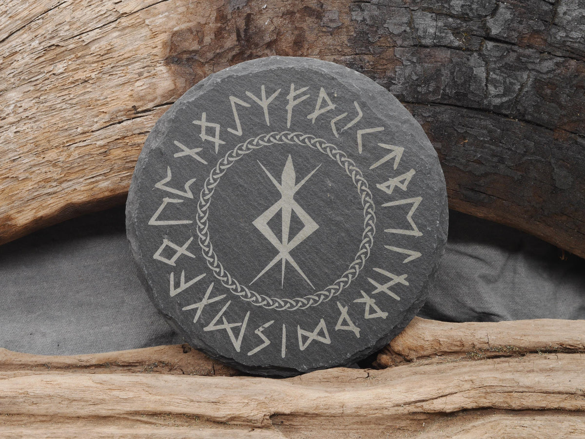 Norse Pagan Bind Rune Altar / Coaster Set of Four - Protection - Health - Love - Prosperity