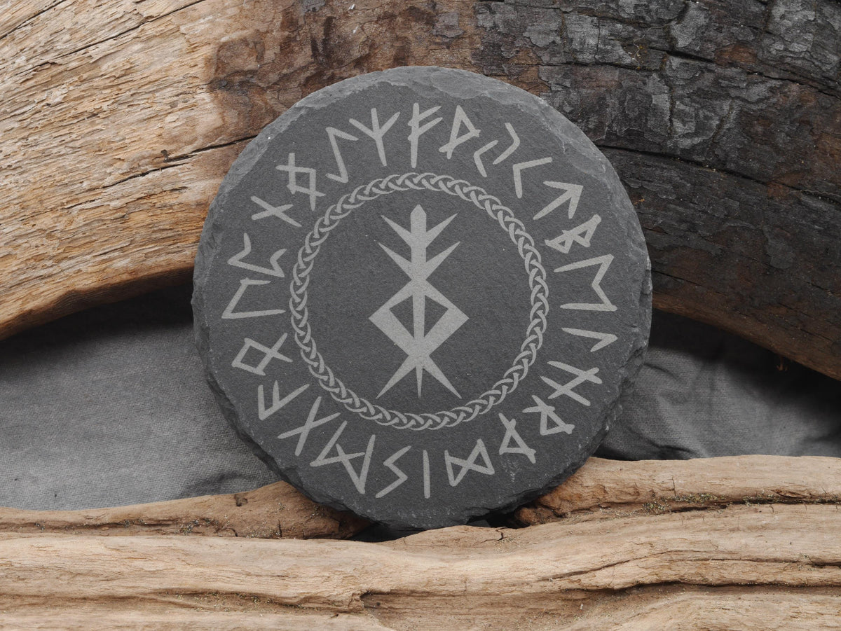 Norse Pagan Bind Rune Altar / Coaster Set of Four - Protection - Health - Love - Prosperity
