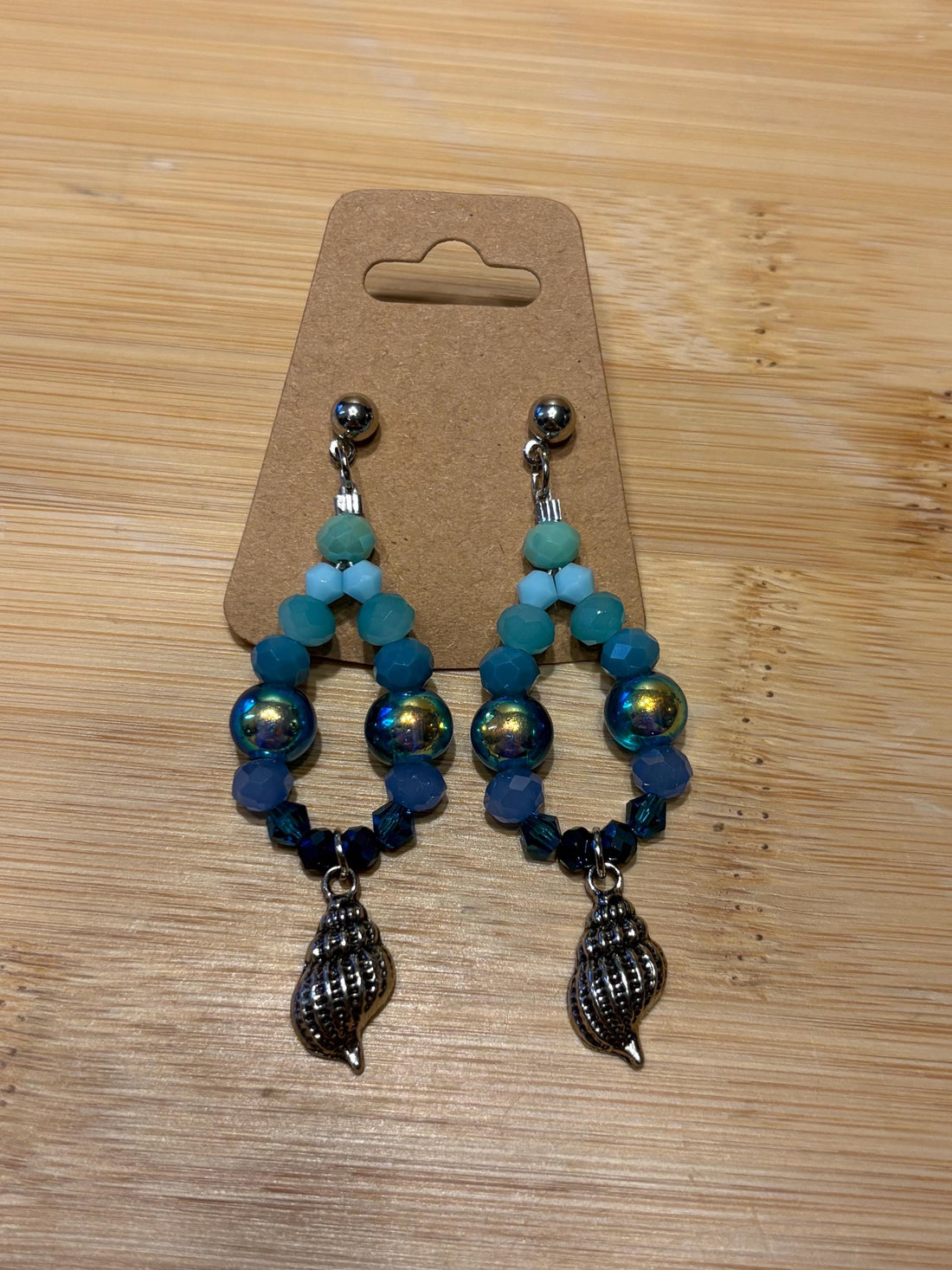 Ocean Blue - Handmade Beaded Earrings