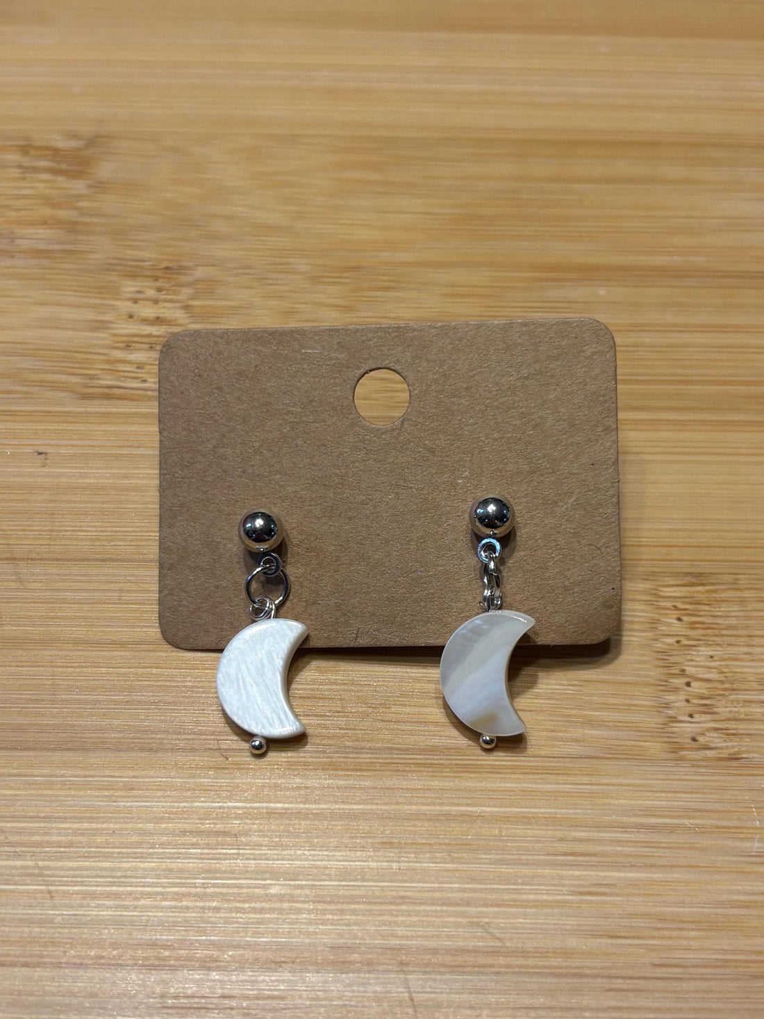 Shell Moons - Handmade Beaded Earrings