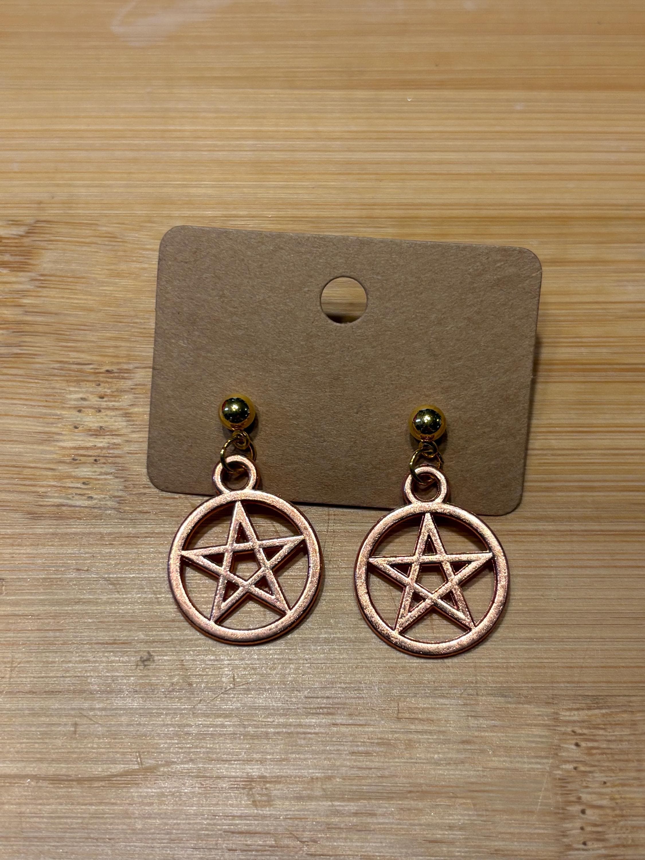 Rose Pentacles - Handmade Beaded Earrings