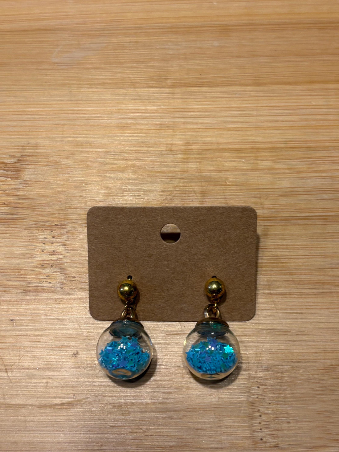 Blue Globes - Handmade Beaded Earrings