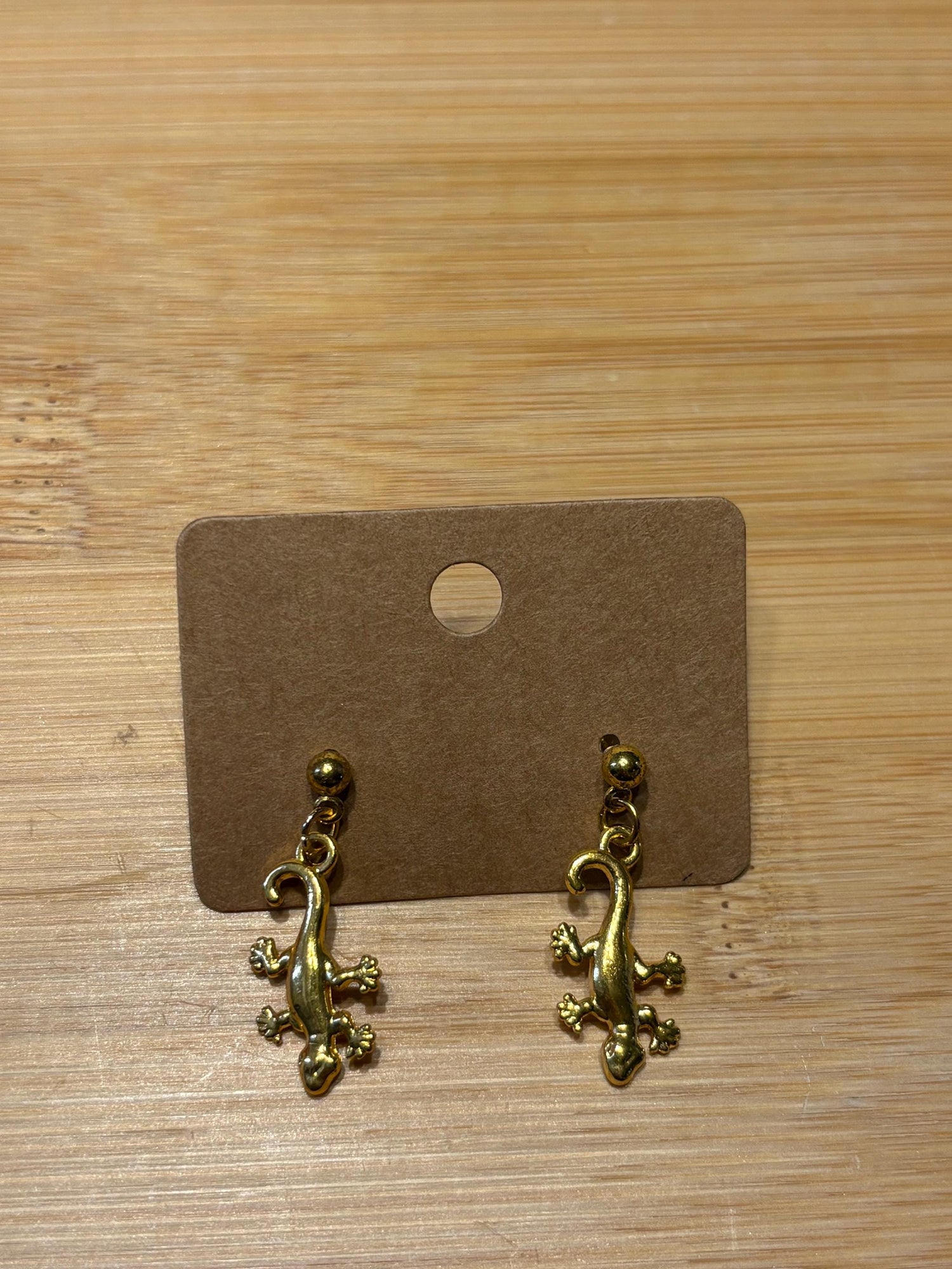 Golden Gecko - Handmade Beaded Earrings