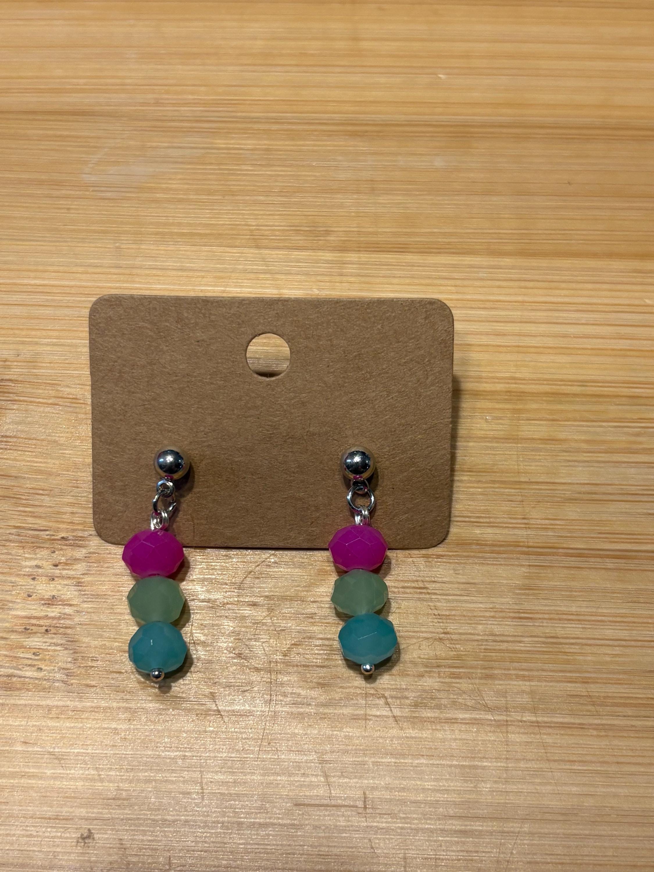 Polysexual Pride -Handmade Beaded Earrings
