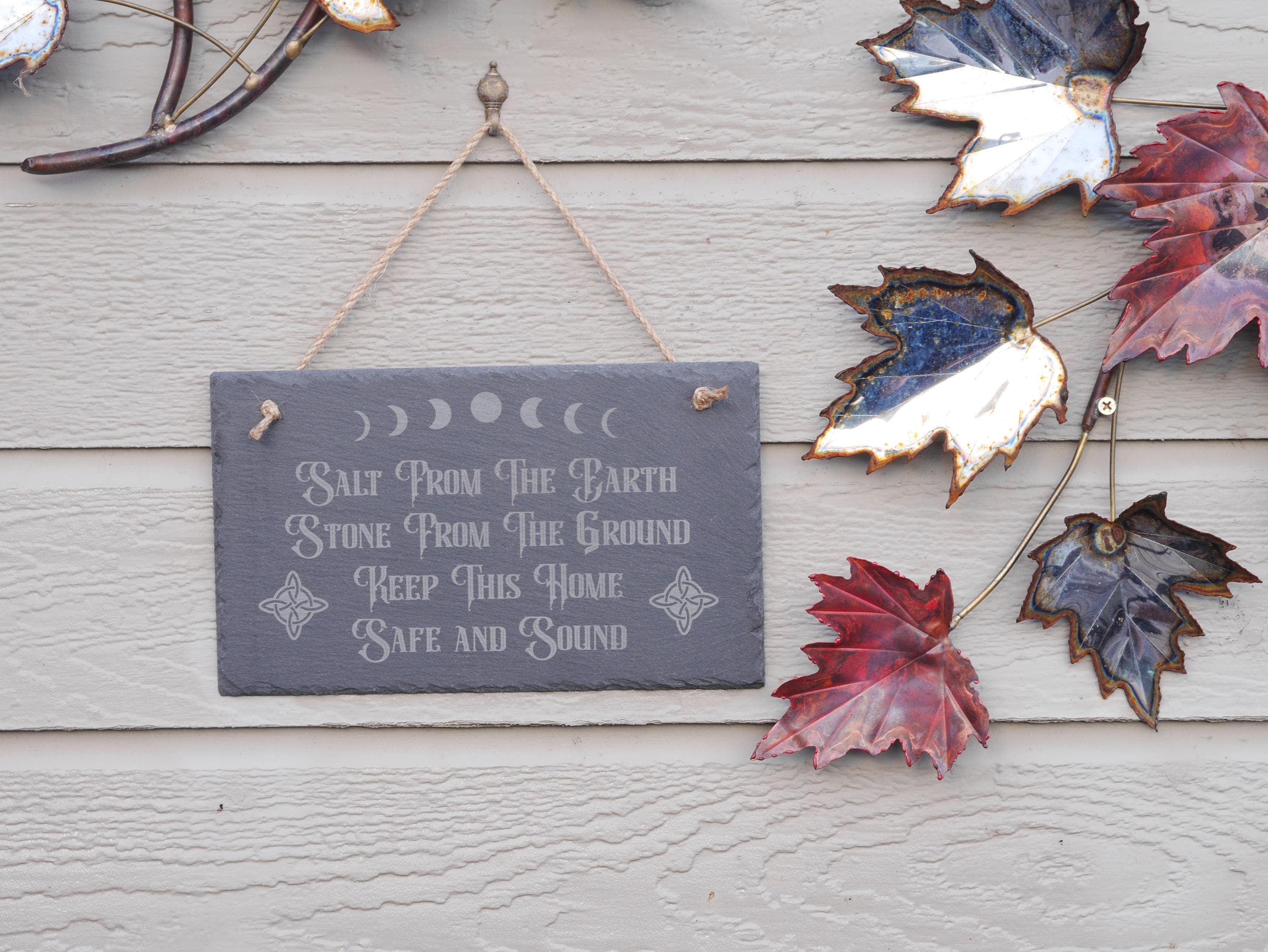 Pagan | Witchy Household Blessing Slate Sign - Salt from the Earth