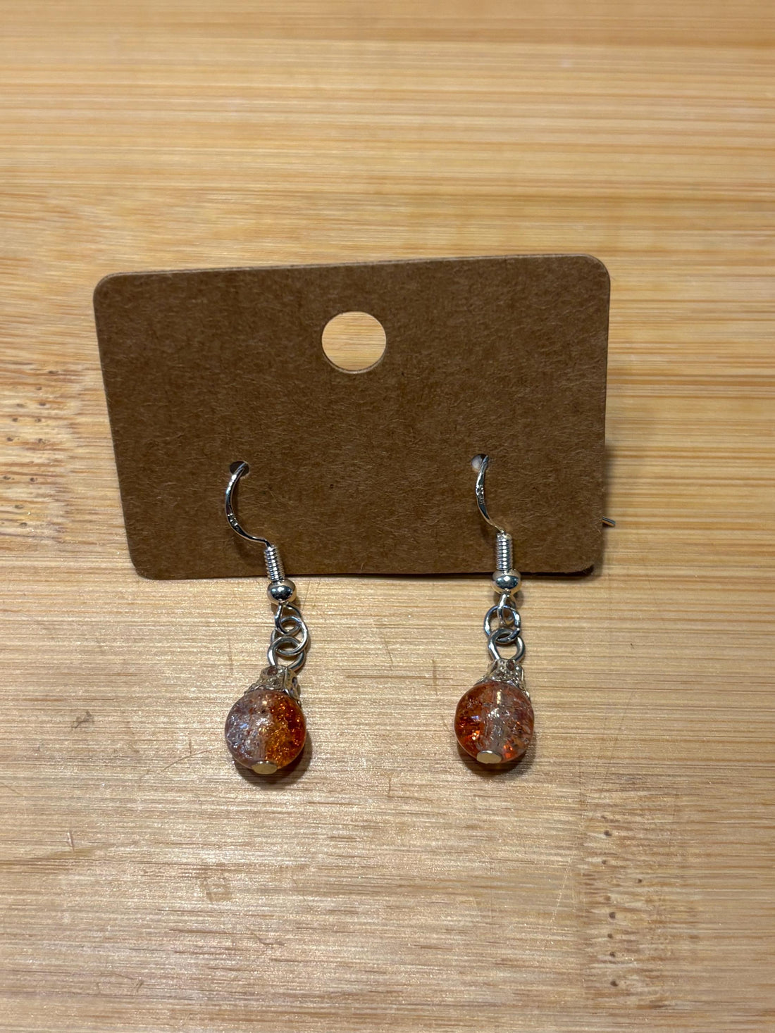 Orange Drops - Handmade Beaded Earrings