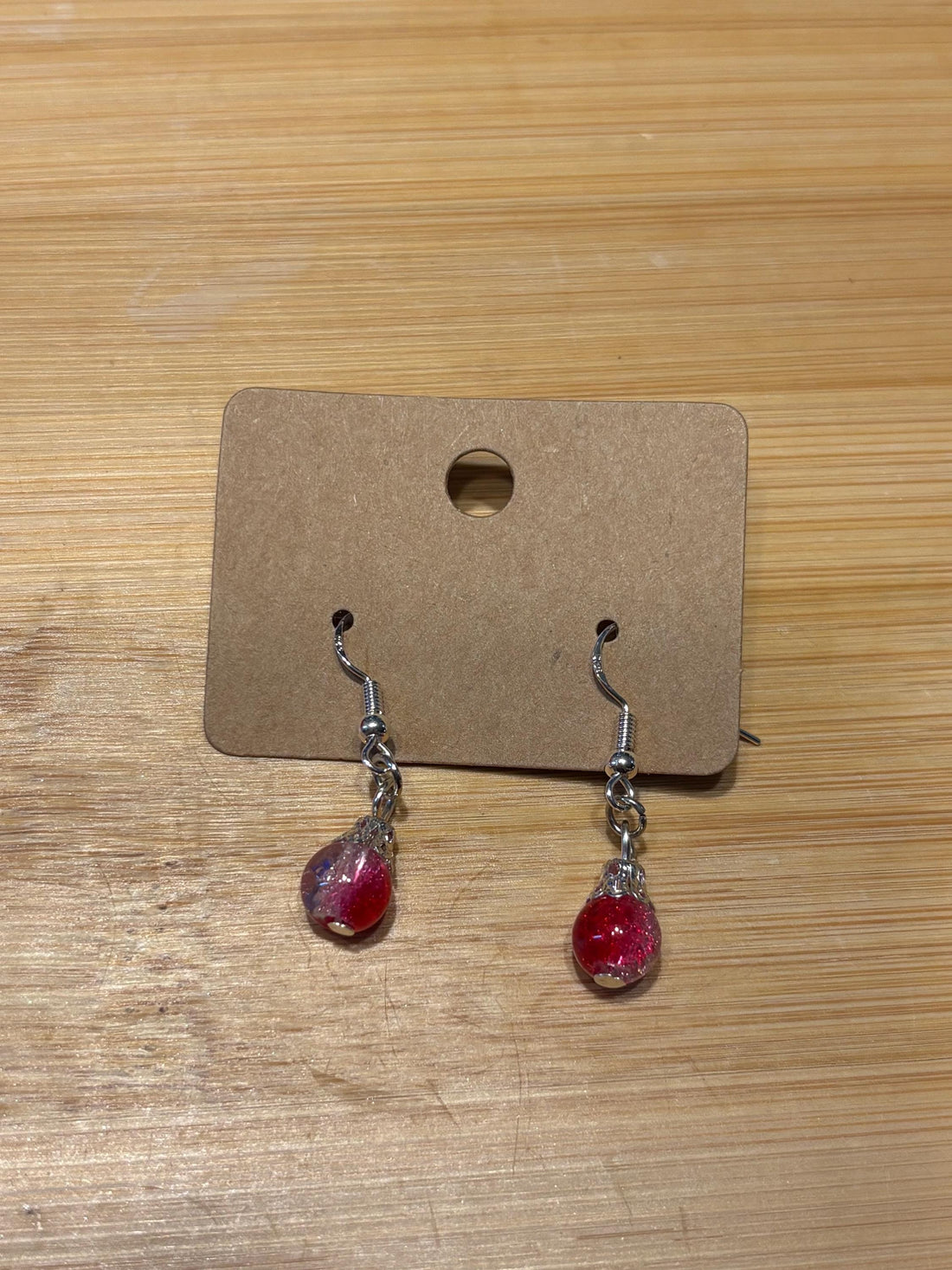 Red Drops - Handmade Beaded Earrings