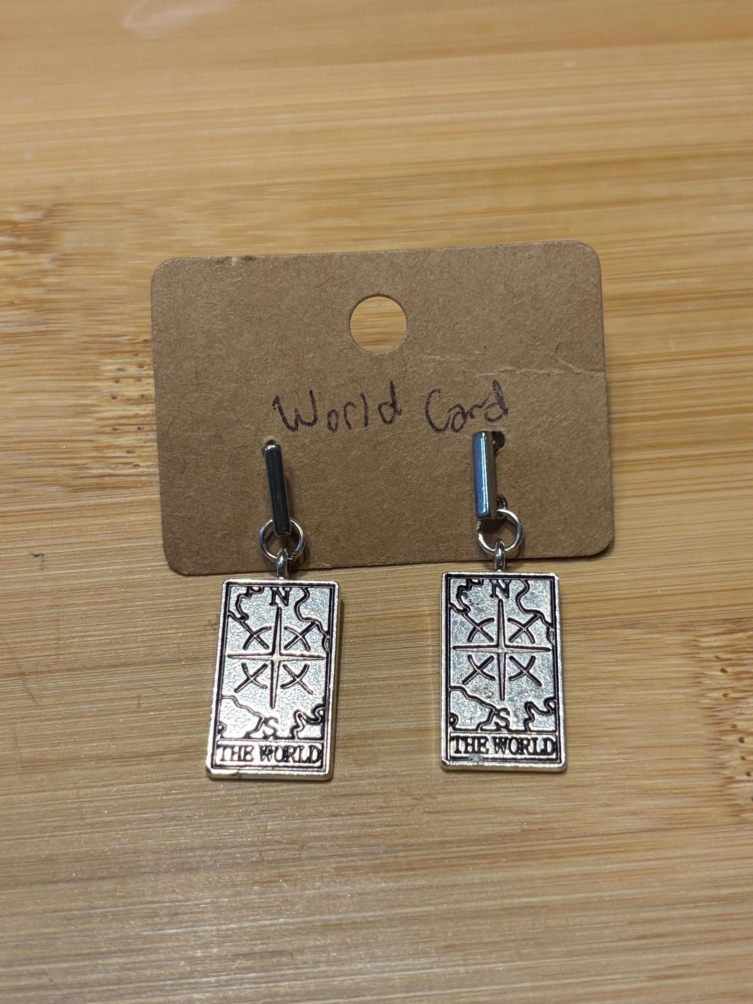 World Card - Handmade Beaded Earrings