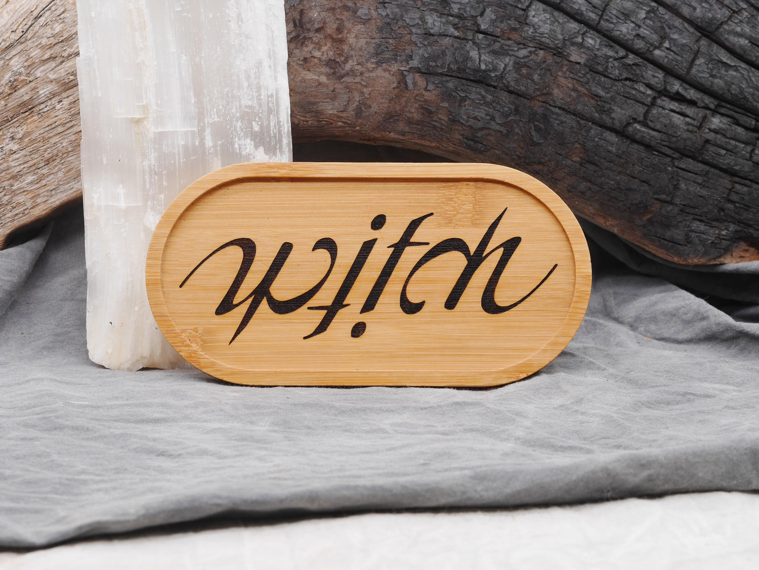Bamboo WITCH Altar Tray / Trinket Holder