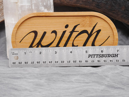 Bamboo WITCH Altar Tray / Trinket Holder