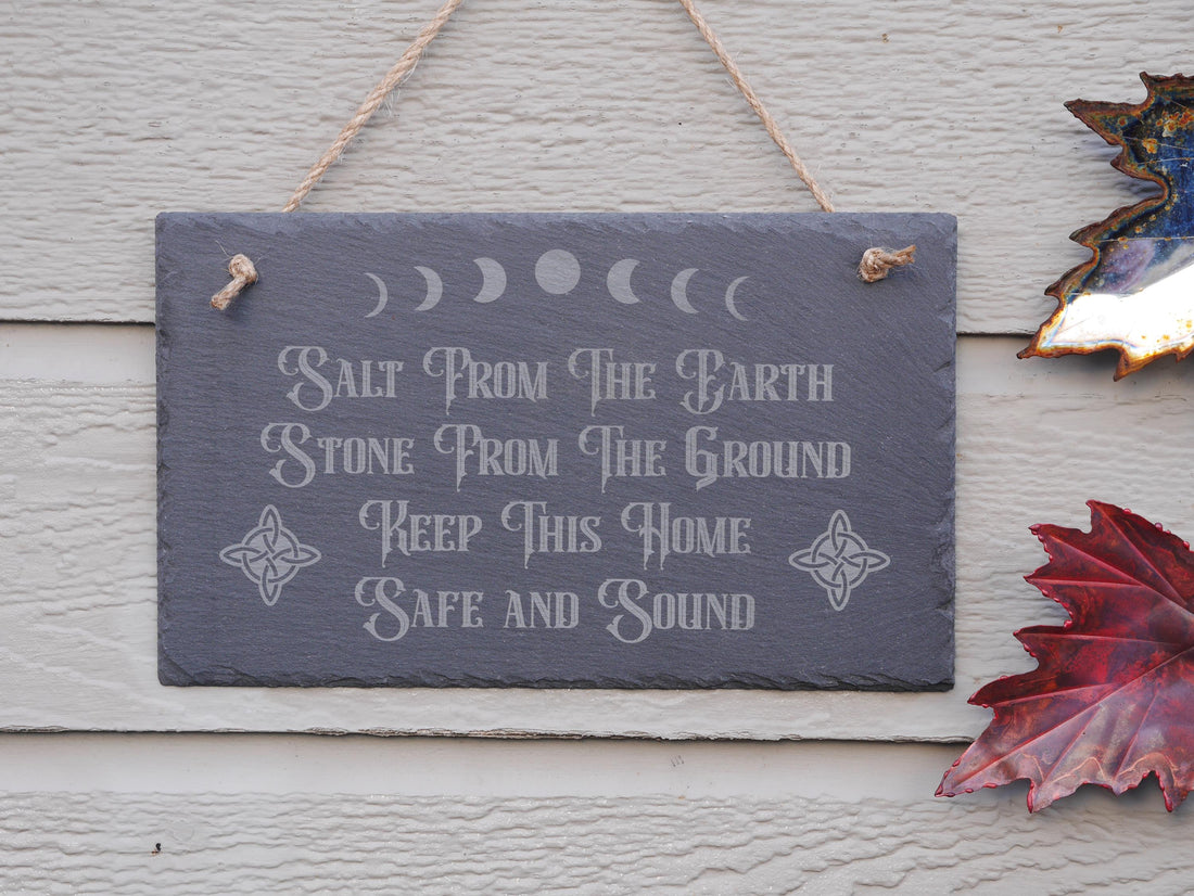 Pagan | Witchy Household Blessing Slate Sign - Salt from the Earth