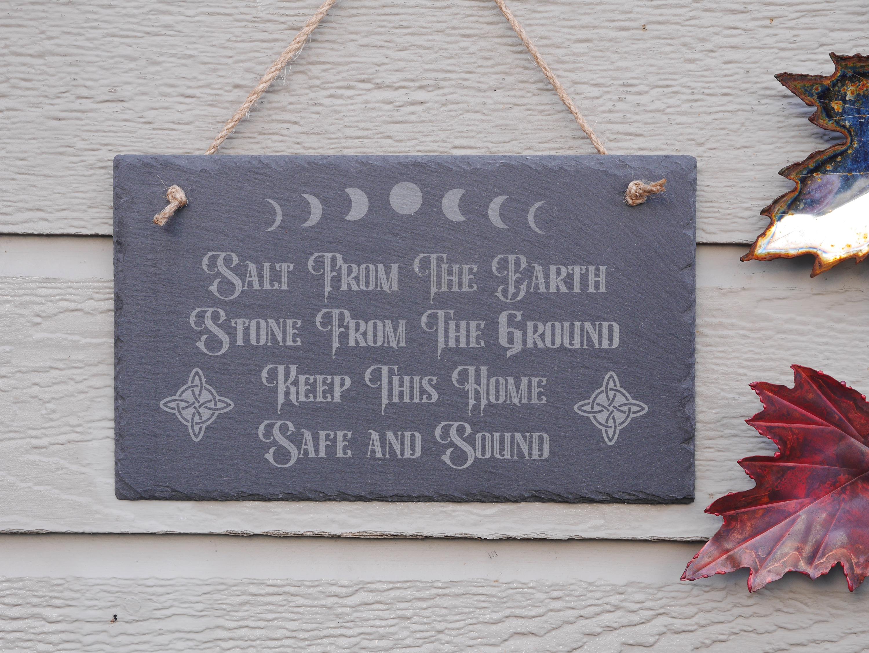 Pagan | Witchy Household Blessing Slate Sign - Salt from the Earth