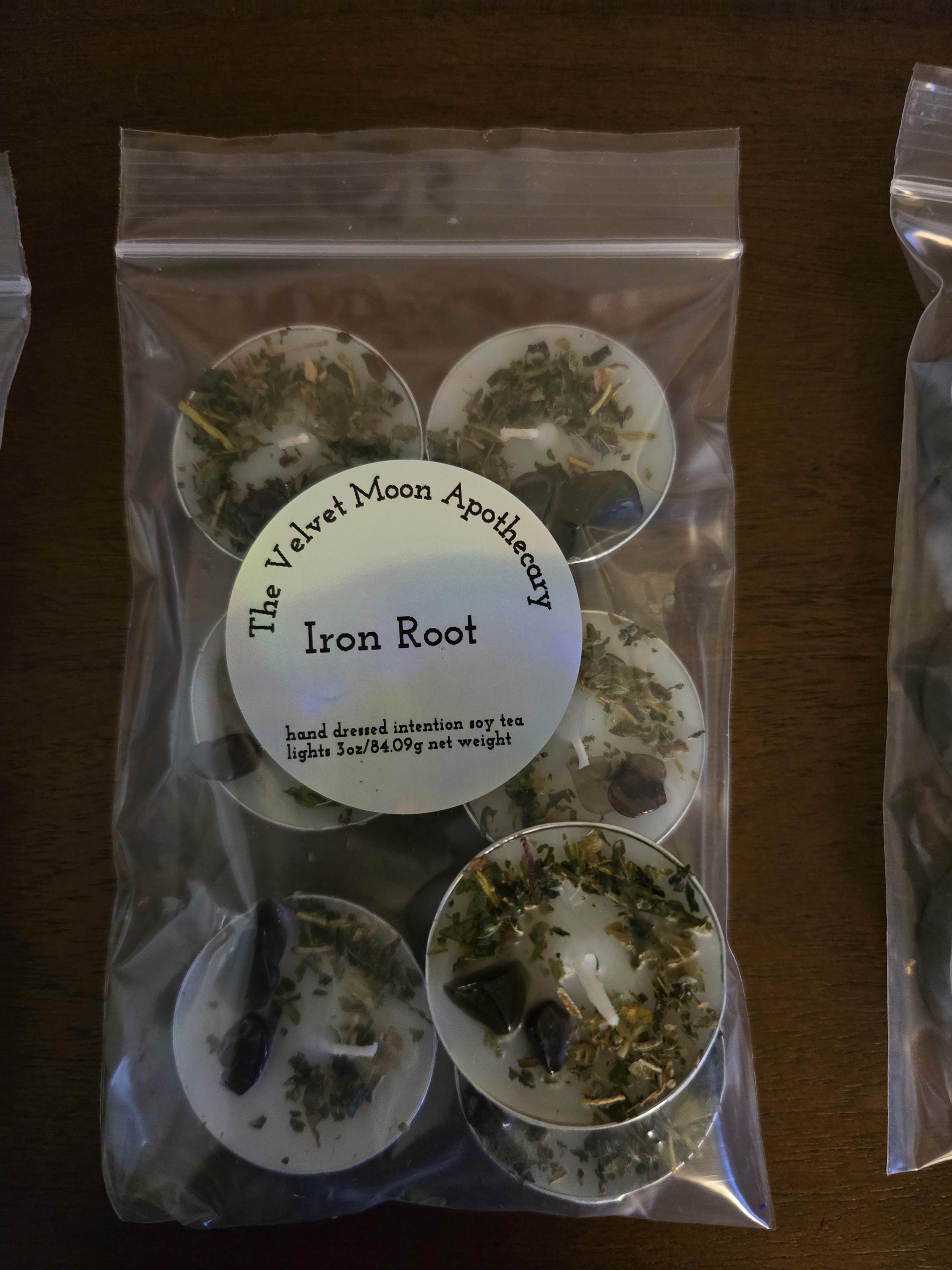 Handcrafted Intention Tea Lights | Dressed Ritual Candles with Herbs &amp; Crystals,Love, Protection, Money, Spellwork