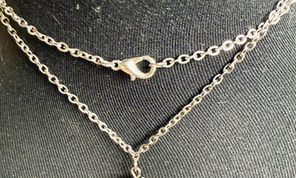 Triple Moon Goddess Pendant Necklace with Labradorite and Moonstone Beads.