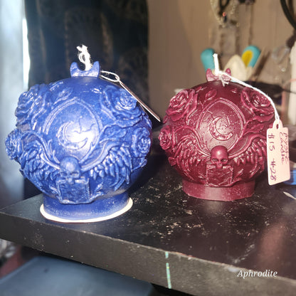 Rose, Skull and Crescent Moon candle – Mystic candle