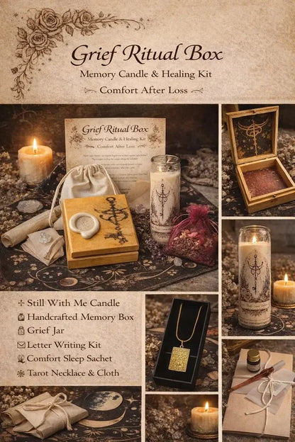 Grief Ritual Box – Remembrance &amp; Healing Kit | Memory Candle, Altar Tools, Sympathy Gift
