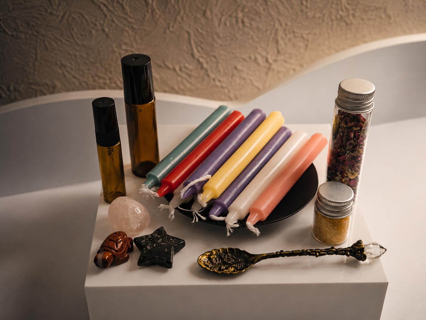 Fire Elemental Ritual Kit | Manifestation, Confidence, Candle Magic, Crystals