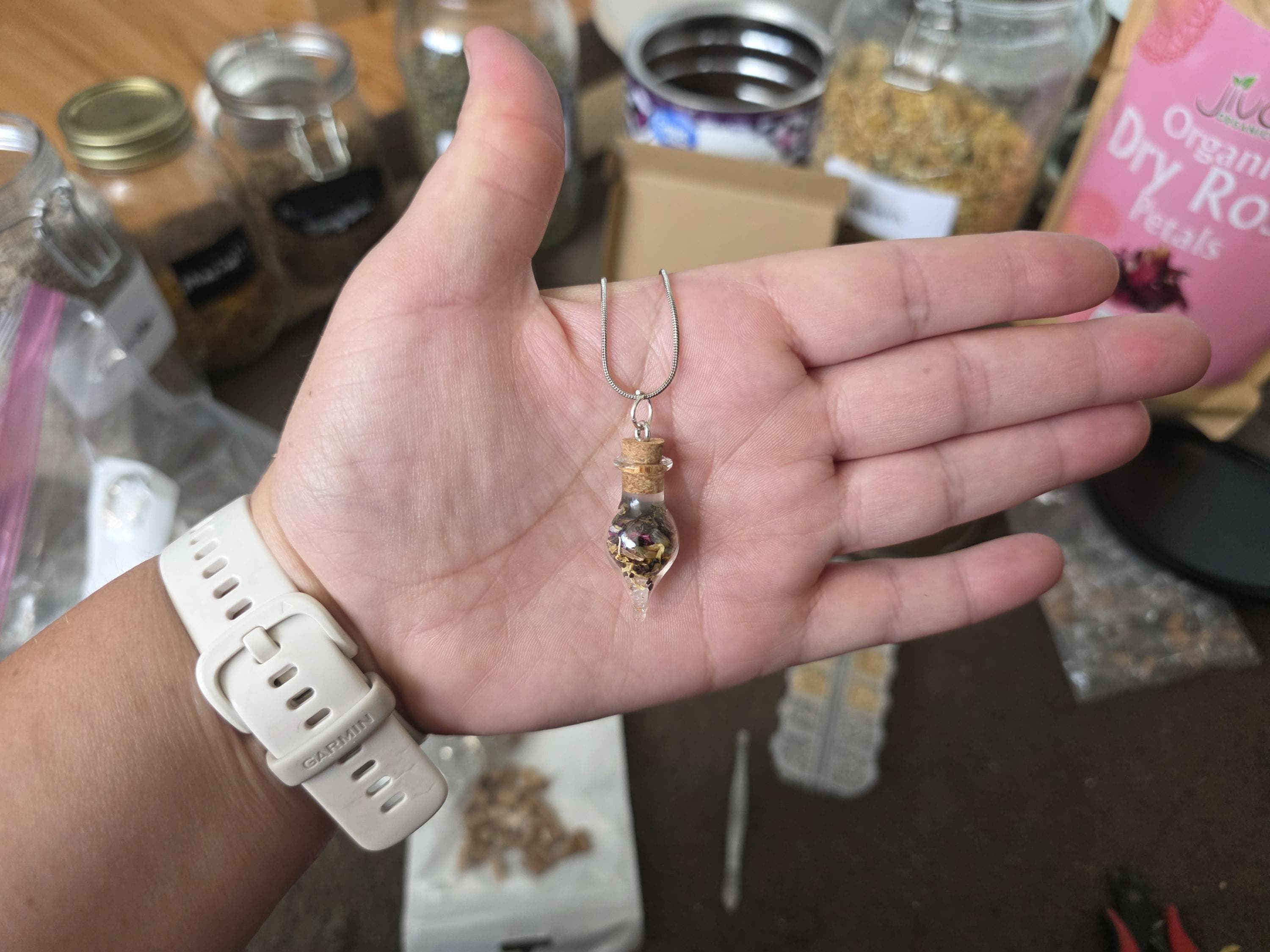 Intentional Spell Jar Necklace • Handmade Ritual Pendant for Protection, Love, Healing &amp; Custom Intentions