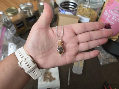 Intentional Spell Jar Necklace • Handmade Ritual Pendant for Protection, Love, Healing &amp; Custom Intentions