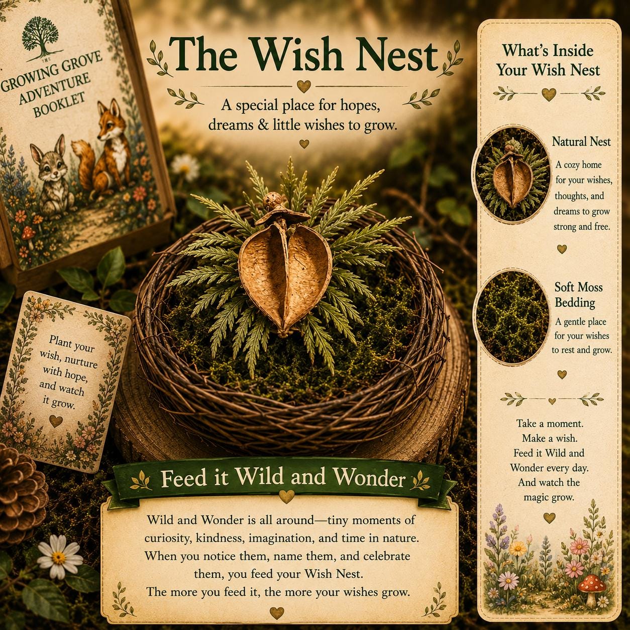 Tiny Treasures Adventure Kit | Gratitude Nature Discovery Activity for Kids | Woodland Companion Gift | Growing Grove Collection for Kids