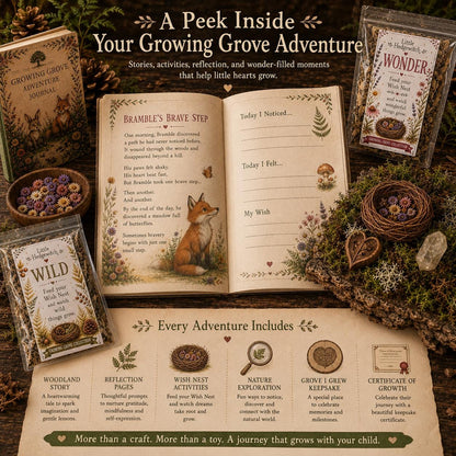 Peaceful Pines Adventure Kit | Mindfulness Calm Activity for Kids | Woodland Companion Gift | Growing Grove Collection | Kids Natural Gift
