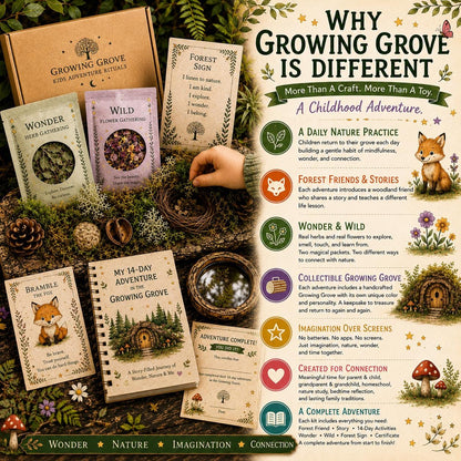 Tiny Treasures Adventure Kit | Gratitude Nature Discovery Activity for Kids | Woodland Companion Gift | Growing Grove Collection for Kids