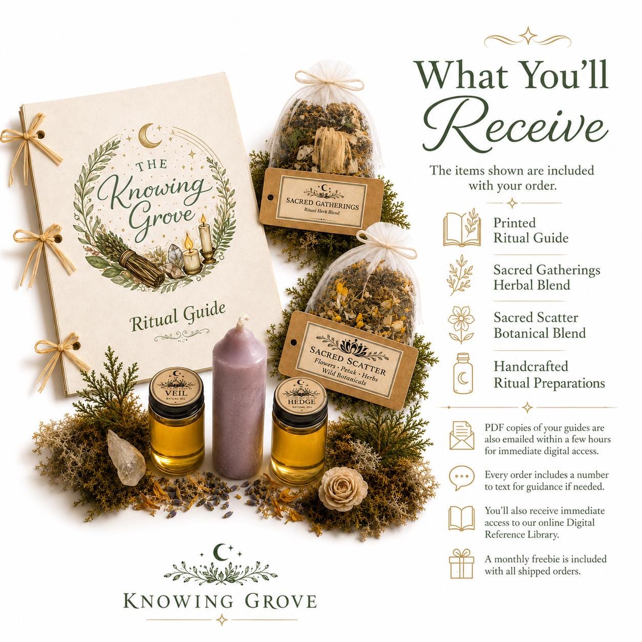 Prosperity Spell Kit, Abundance Ritual Tools, Handcrafted Witchcraft Supplies
