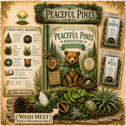 Peaceful Pines Adventure Kit | Mindfulness Calm Activity for Kids | Woodland Companion Gift | Growing Grove Collection | Kids Natural Gift