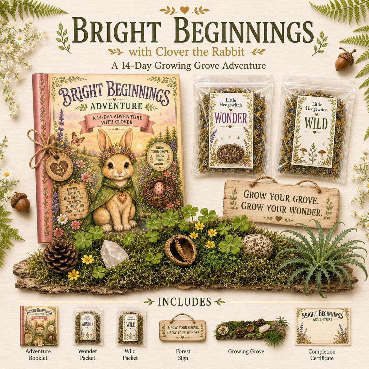 Kids Growth Mindset Adventure Kit | Screen Free Nature Activity, Confidence Building, Rabbit Woodland Gift &amp; Outdoor Play for Kids