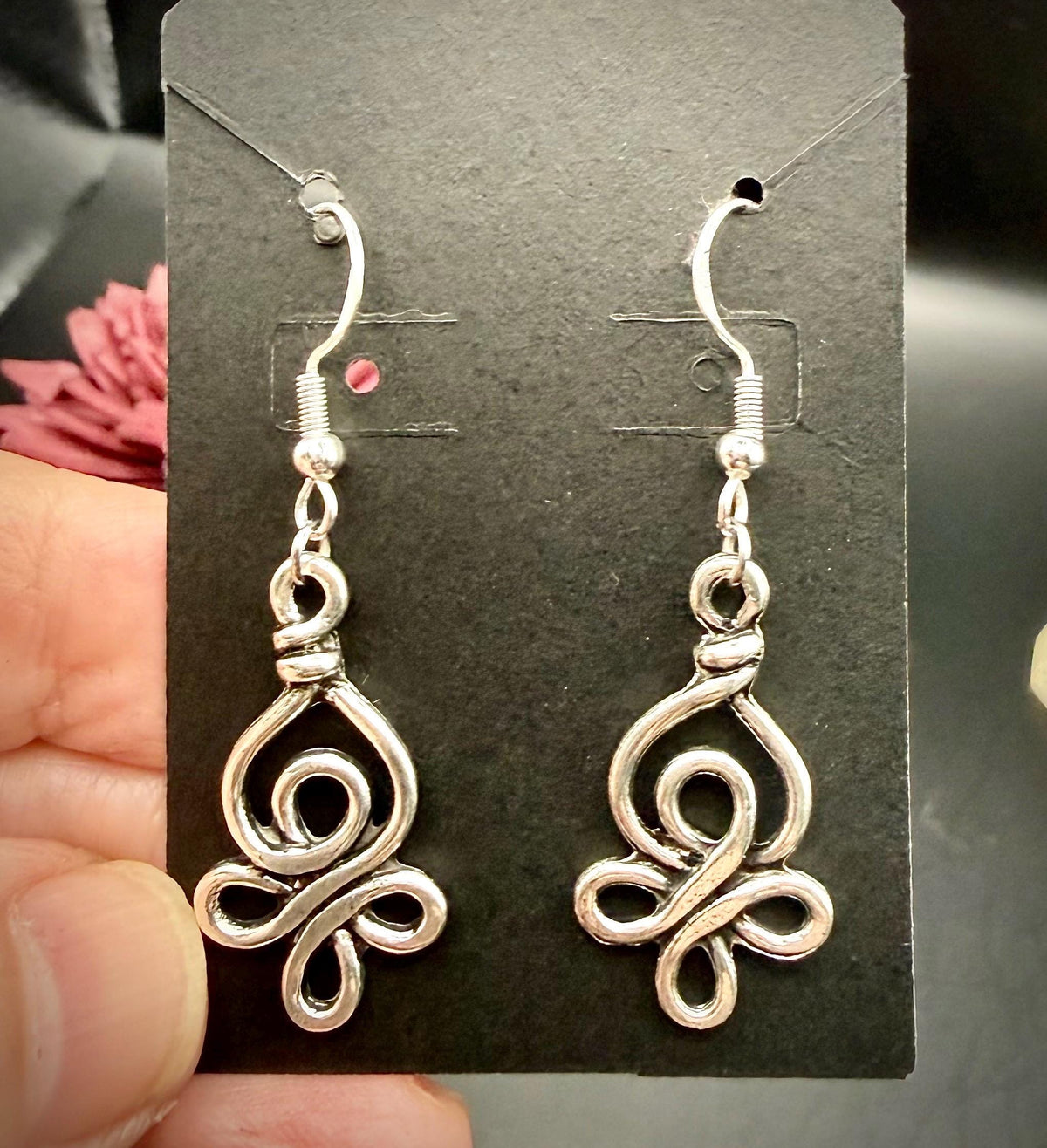 Celtic Knot Earrings with Sterling Silver Hooks.