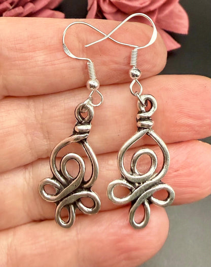 Celtic Knot Earrings with Sterling Silver Hooks.