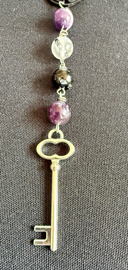 Goddess Hekate Devotional Altar Bundle with Altar Cloth, Witch’s Rosary, Pendulum , Black, and Purple Taper Candles.