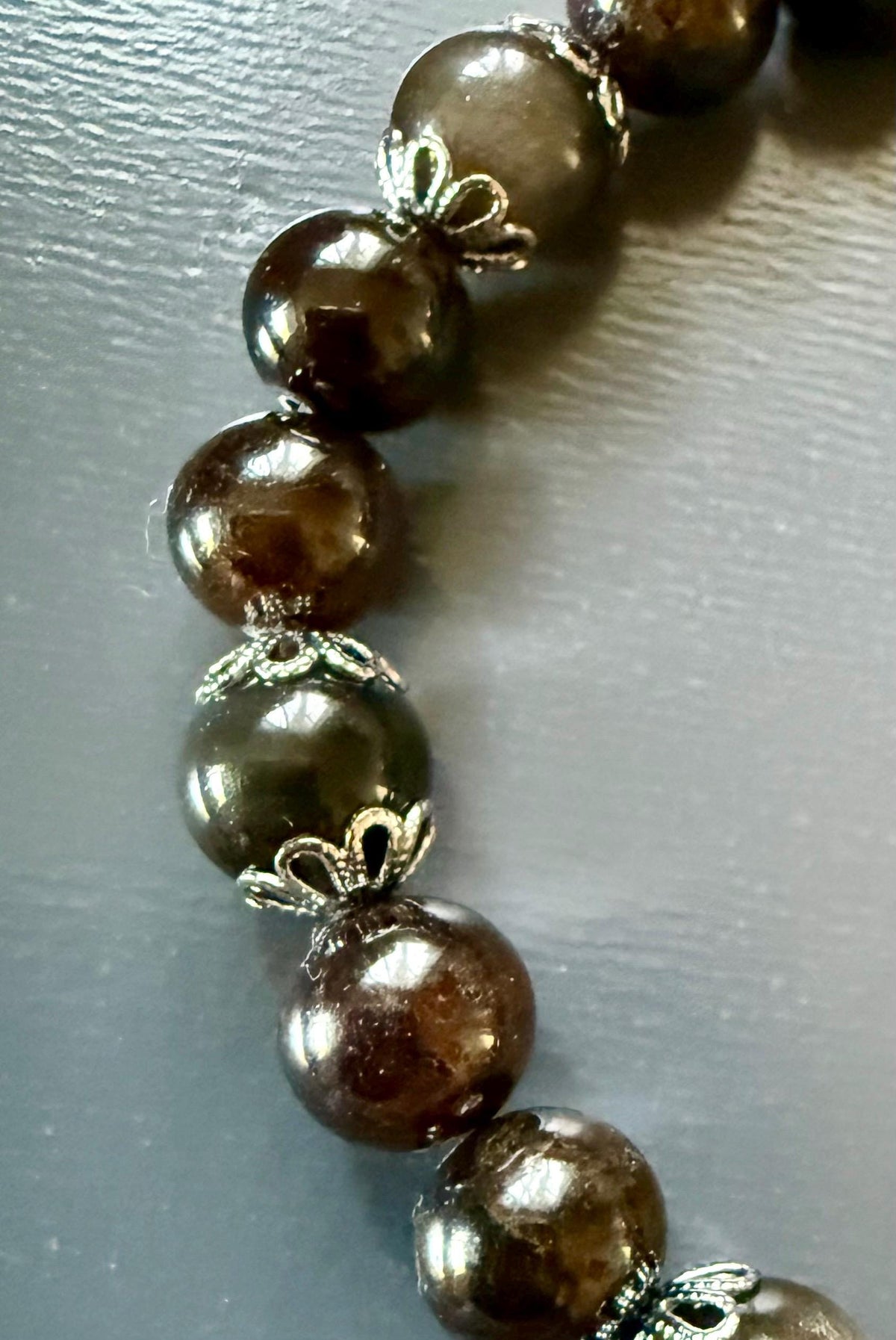 Goddess Lilith Sigil Charm Bracelet: Garnet and Black Obsidian Gemstones.
