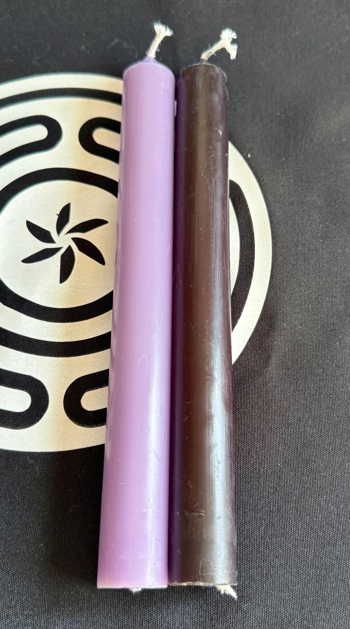 Goddess Hekate Devotional Altar Bundle with Altar Cloth, Witch’s Rosary, Pendulum , Black, and Purple Taper Candles.