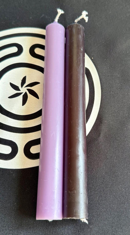 Goddess Hekate Devotional Altar Bundle with Altar Cloth, Witch’s Rosary, Pendulum , Black, and Purple Taper Candles.