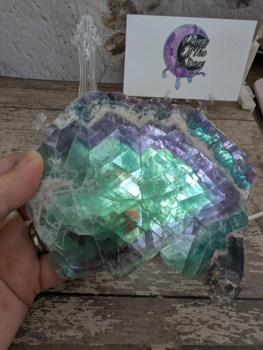 Rainbow Fluorite slab from Mexico