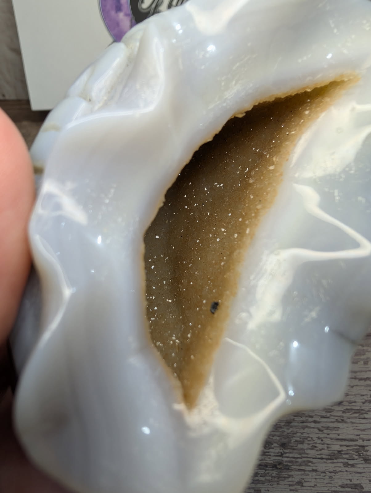 Blue/gray Agate carving