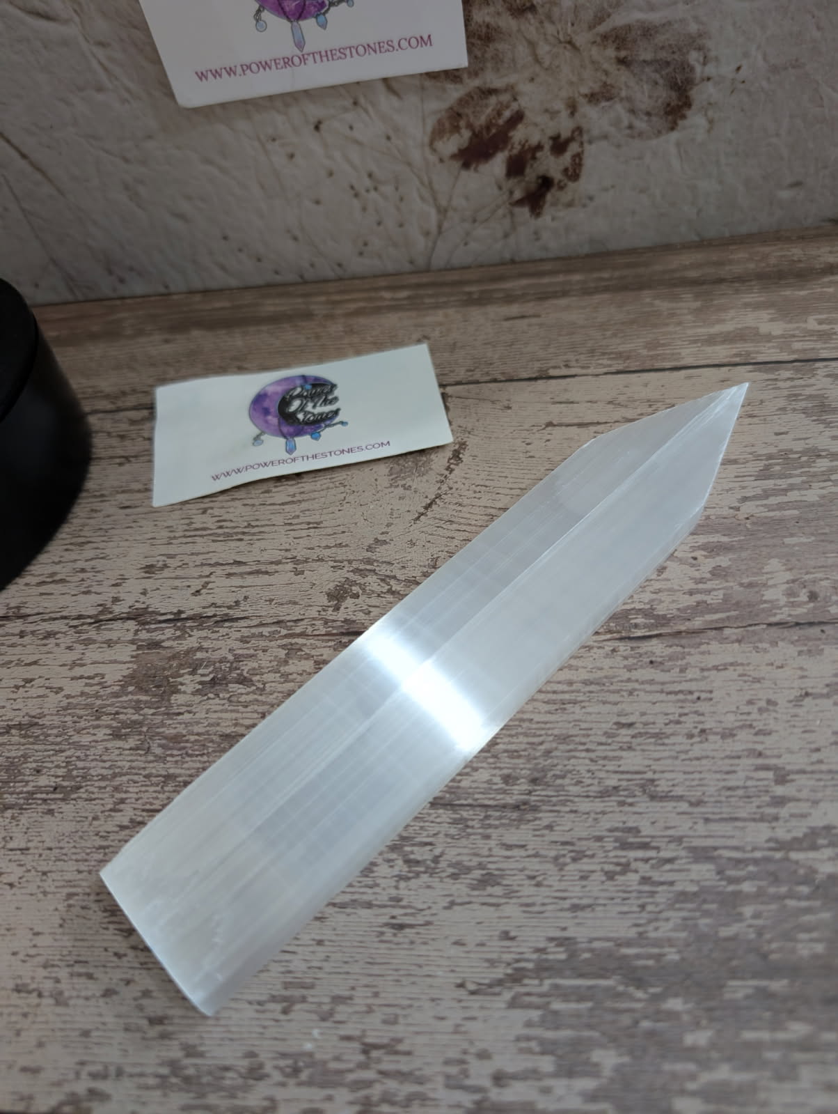 Satin Spar dagger charging plate selenite