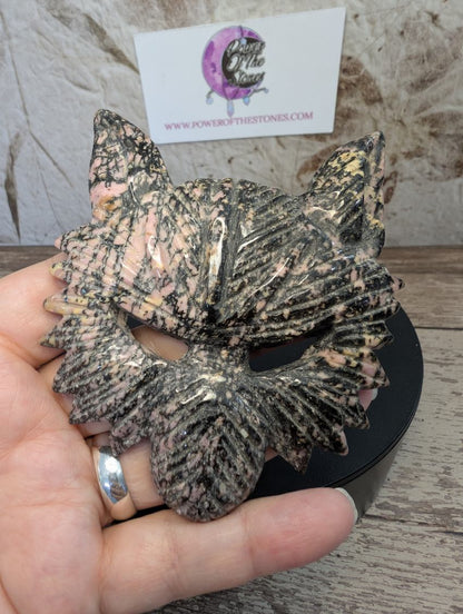 Rhodonite Wolf Mask dish