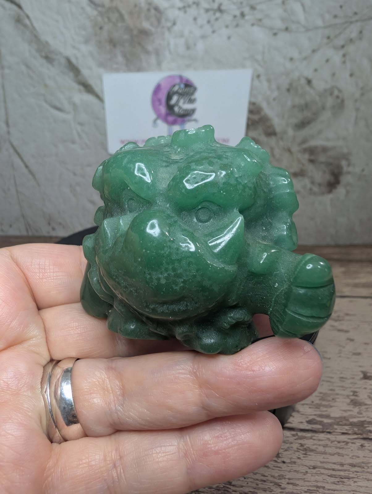 Green Aventurine monster carving