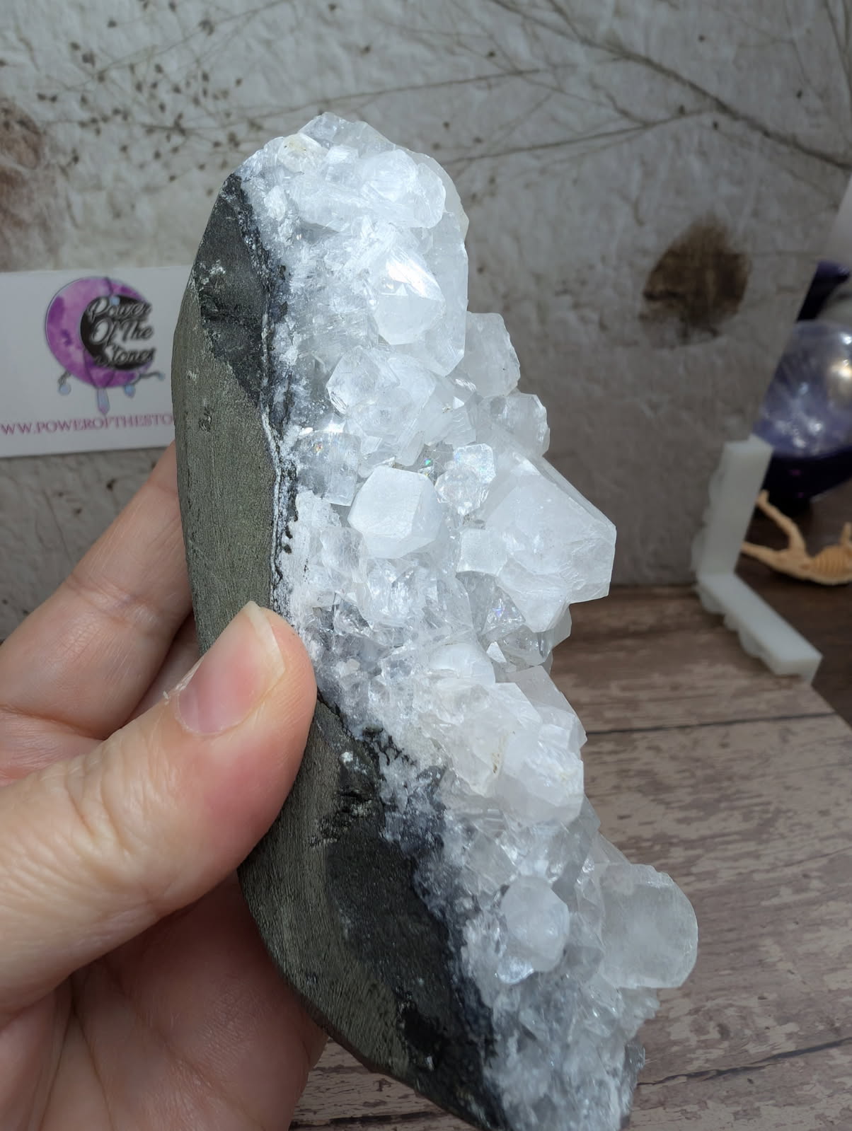 Apophyllite cut base cluster